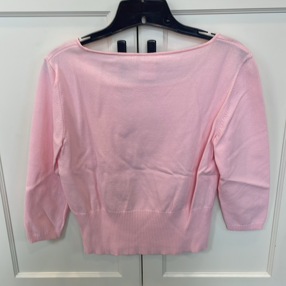Talbots NWOT pink cropped top petite small - Picture 6 of 6